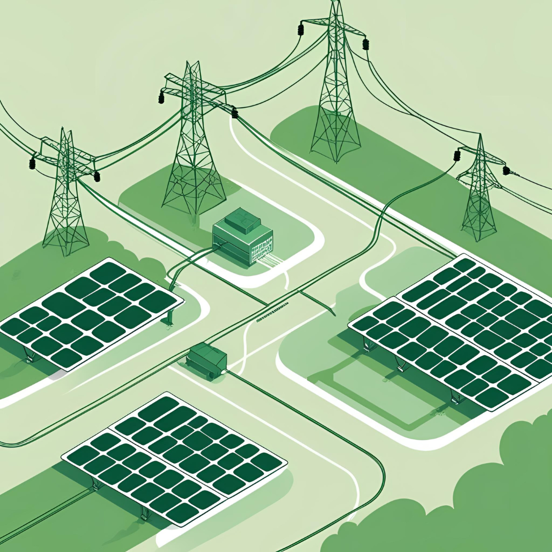 Image illustrant réseau de panneaux solaires